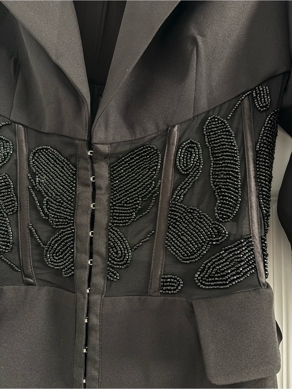 AKIRA Black Beaded Corset-Detail Blazer - Picture 3 of 10